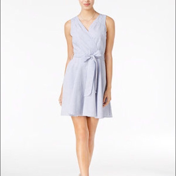 LAST CHANCE Maison Jules Seersucker Fit & Flare Dress - Picture 2 of 6